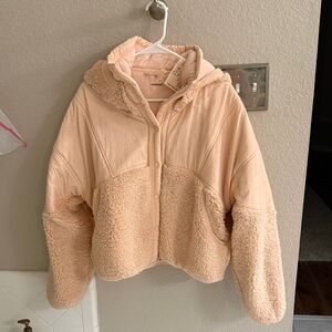 FP MOVEMENT Cozy Sherpa Jacket in Light Peach